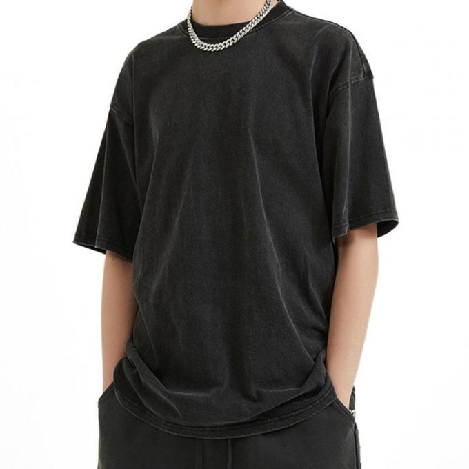 Berat Badan Berat 100% Baju Olahraga Pakai Hip Hop Drop Bahu Oversized T-Shirt Unisex 0