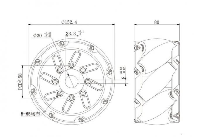 6 Inch 152mm Medium Duty Mechanum Wheels Cina 0