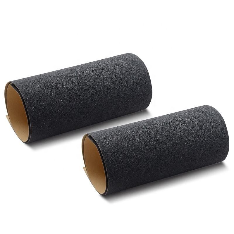 Kualitas Tinggi Non-Slip Disesuaikan Ukuran 9 * 33 Hitam warna Skateboard Griptapes