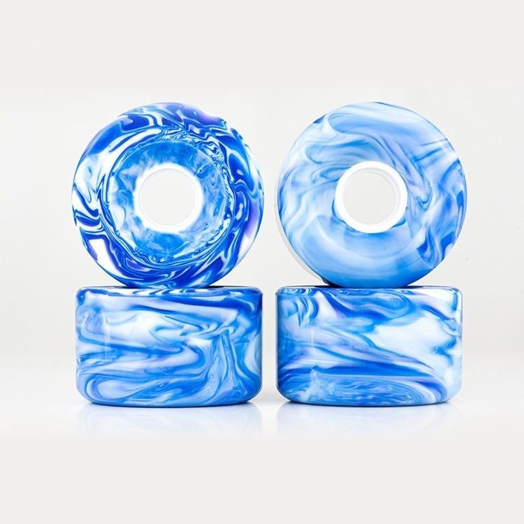 Bercampur Campuran Swirl Warna PU Skateboard Roda High Rebound kustomisasi