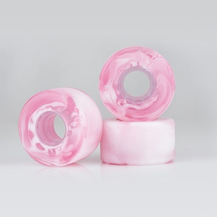 Bercampur Campuran Swirl Warna PU Skateboard Roda High Rebound kustomisasi