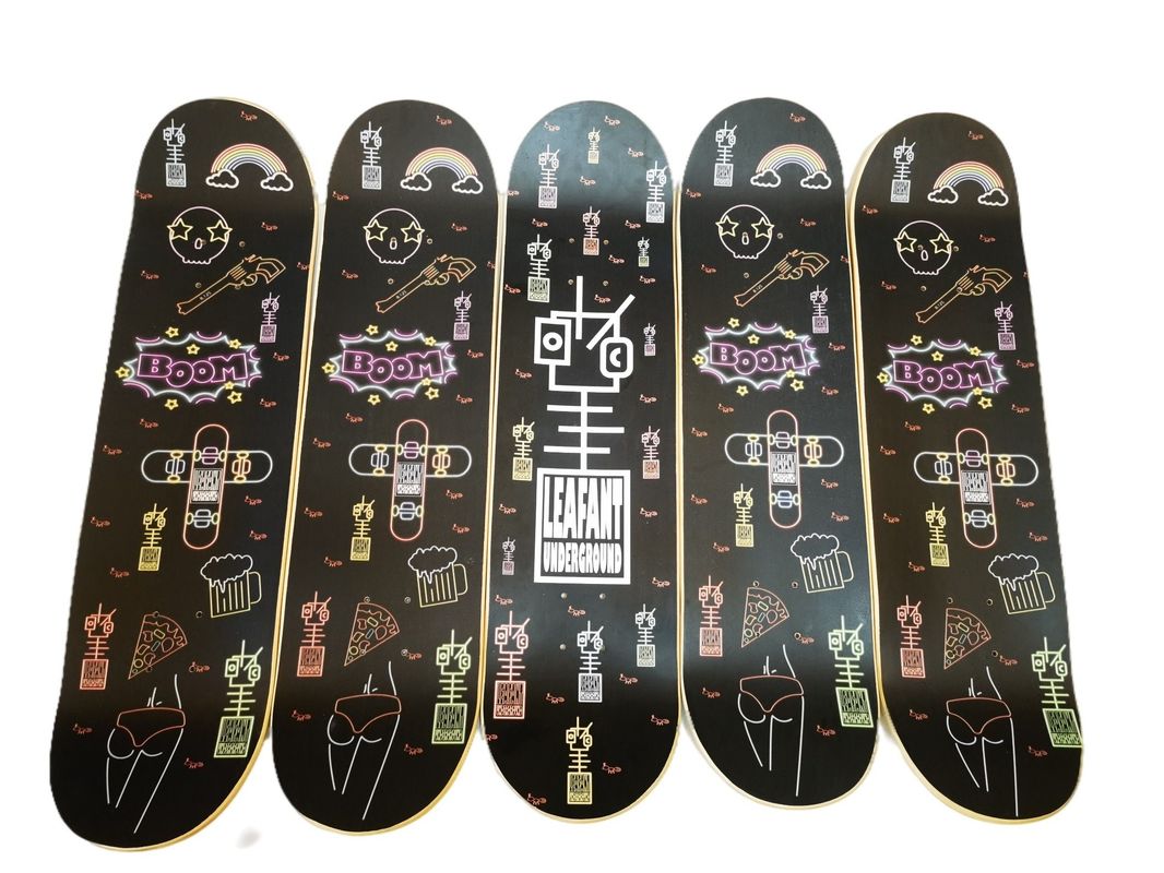 2024 Hot Sales Style 7 Ply Maple Custom Congvave Double Kick Skateboard profesional papan panjang
